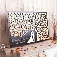 personalized 3d guest book alternative wood heart wedding guestbook tree of life silhouette for rustic wedding decor