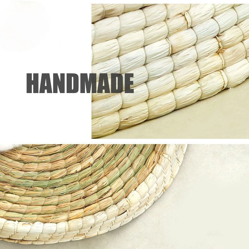 

WOFUWOFU Hand-Woven,Calming pet bed,Big Bowl-Shaped Cat Scratch Board Pad Straw Supplies Rattan Bed