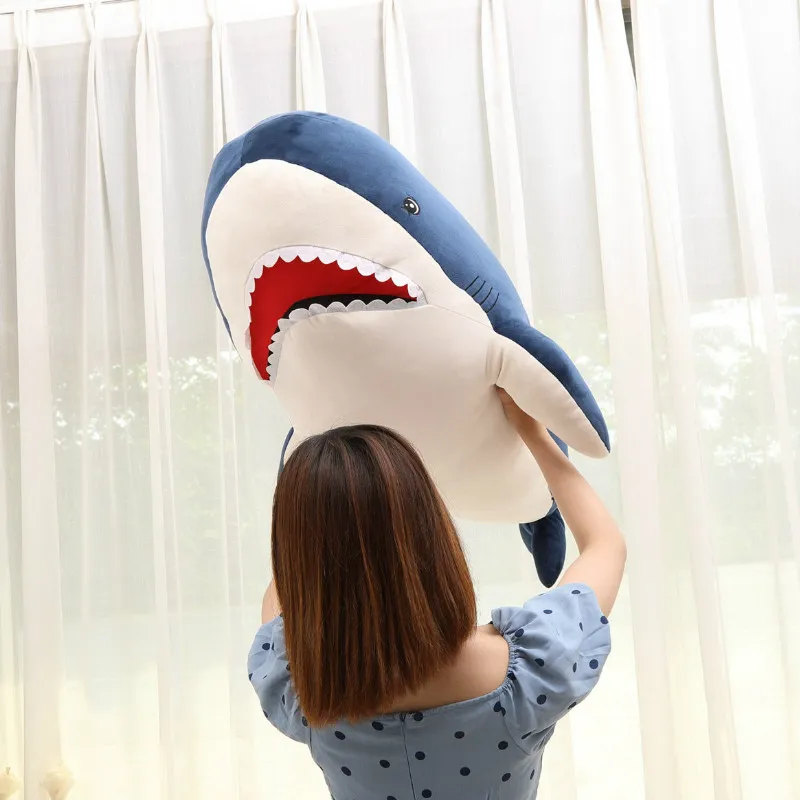 Большая акула игрушки мягкие животные плюшевые куклы акулы серый синий цвет