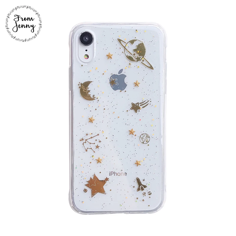 From Jenny прозрачные звезды для iPhone x xr xs max 6 6s 7 8 плюс эпоксидные блестки Луна