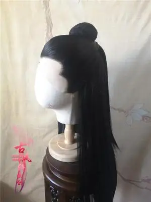 wangji Handmade A Гроссмейстер демонического культивирования Untamed Wuxian Wangji косплей волос парик Чэнь qinglin - Цвет: wangji Handmade A