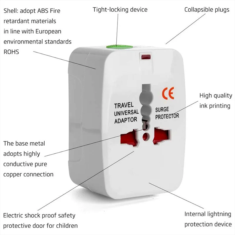 Универсальное дорожное зарядное устройство AC Power Stecke для samsung Huawei автомобильное