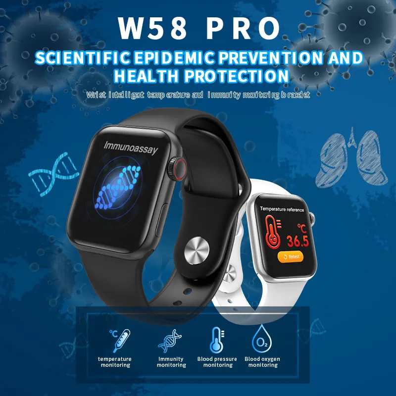 Новые W58 Pro Смарт часы для мужчин серии 5 Full Touch IP67 Водонепроницаемый фитнес трекер