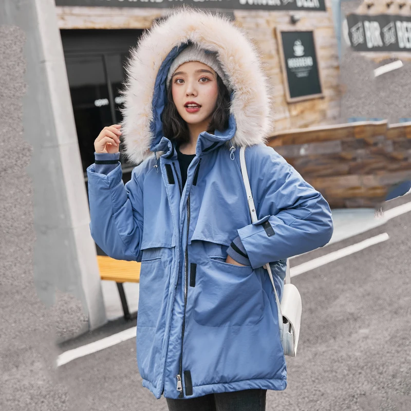 

Nicesnowl Fashion Winter Coat Women Jackets Thick Down Parkas Fur Hooded 2020 Cotton Long Coats Warm Windbreaker Female Outwear