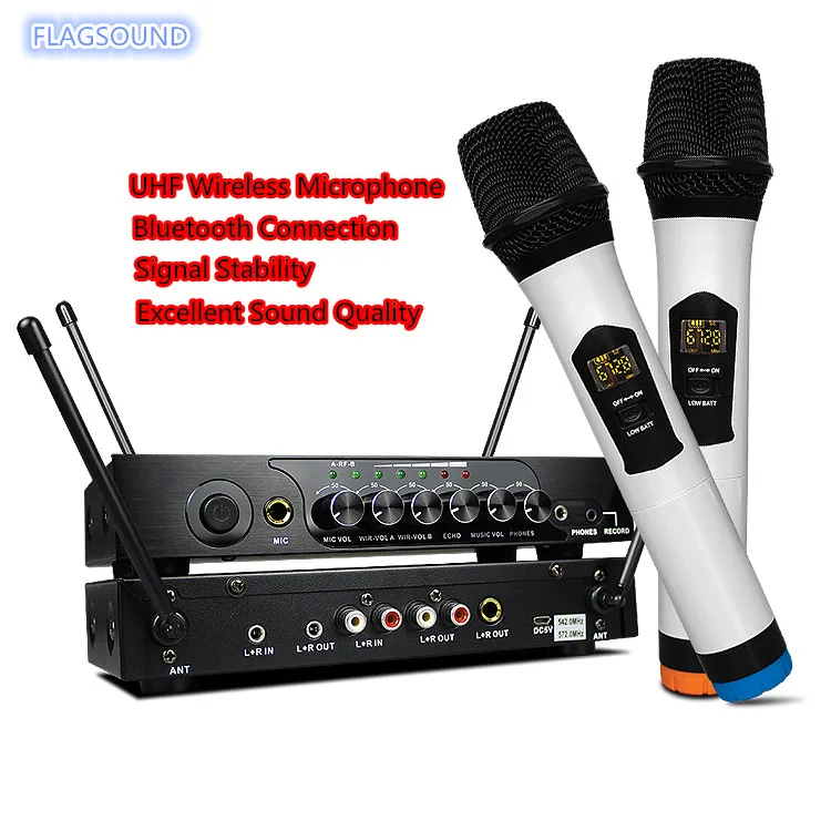 Портативный UHF Bluetooth беспроводной микрофон M6 с регулируемым басом реверберации микрофон для KTV Karaoka Система домашнего кинотеатра громкоговоритель