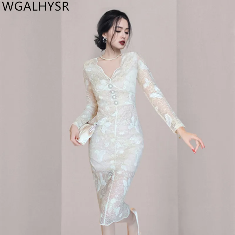 

Новинка Весна 2022, сексуальное кружевное женское платье-карандаш с вырезами, облегающее женское вечернее платье-футляр, простые платья для вечерние