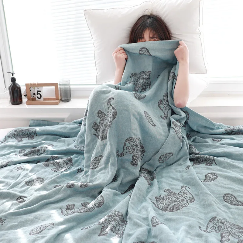 100% хлопок Марлевое одеяло для взрослых обеда диван летнее полотенце хлопковая