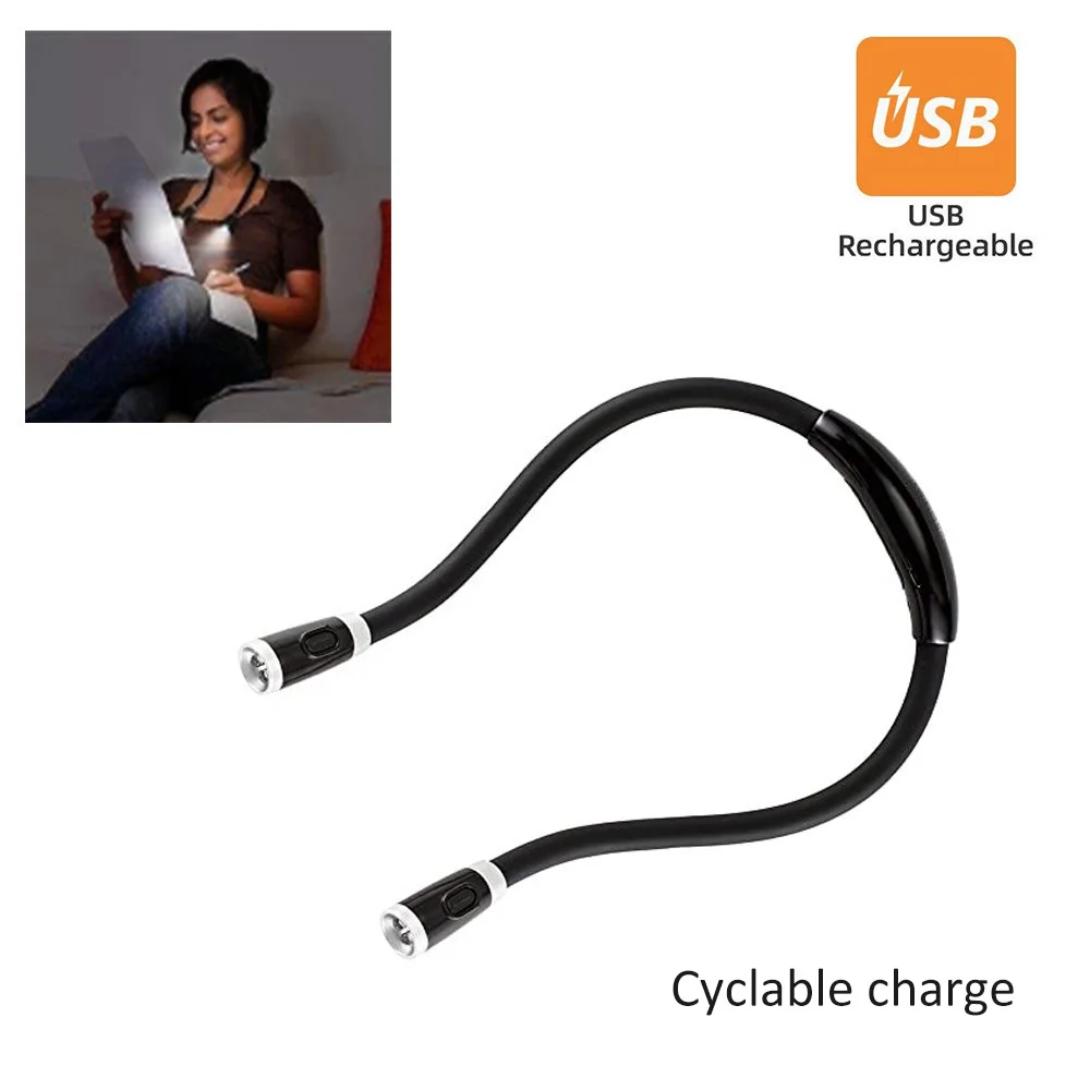 

Creative Neck Hug Book Light 2 Color With 4LED Reading Lamp 3 Modes Portable Flashlight Outdoor Camping Light Home Accessories
