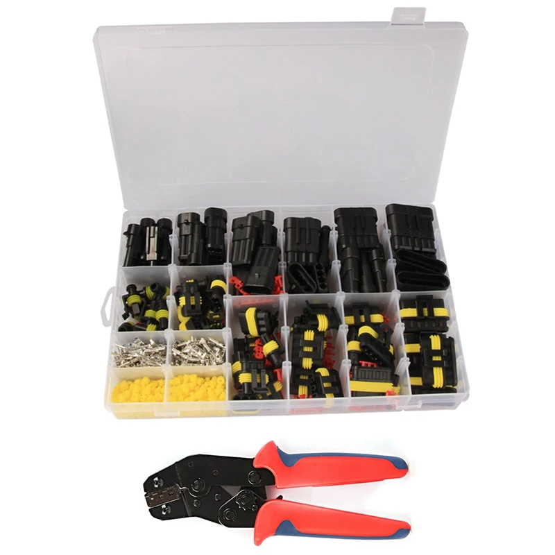

708Pcs Boxed HID Car Waterproof Switch Gas Light Wiring Harness 1/2/3/4/5/6 + Crimping Pliers Sheath