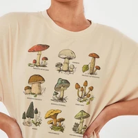 vintage fashion mushroom print oversized t shirt egirl grunge aesthetic streetwear graphic tees women t shirts cute tops clothes