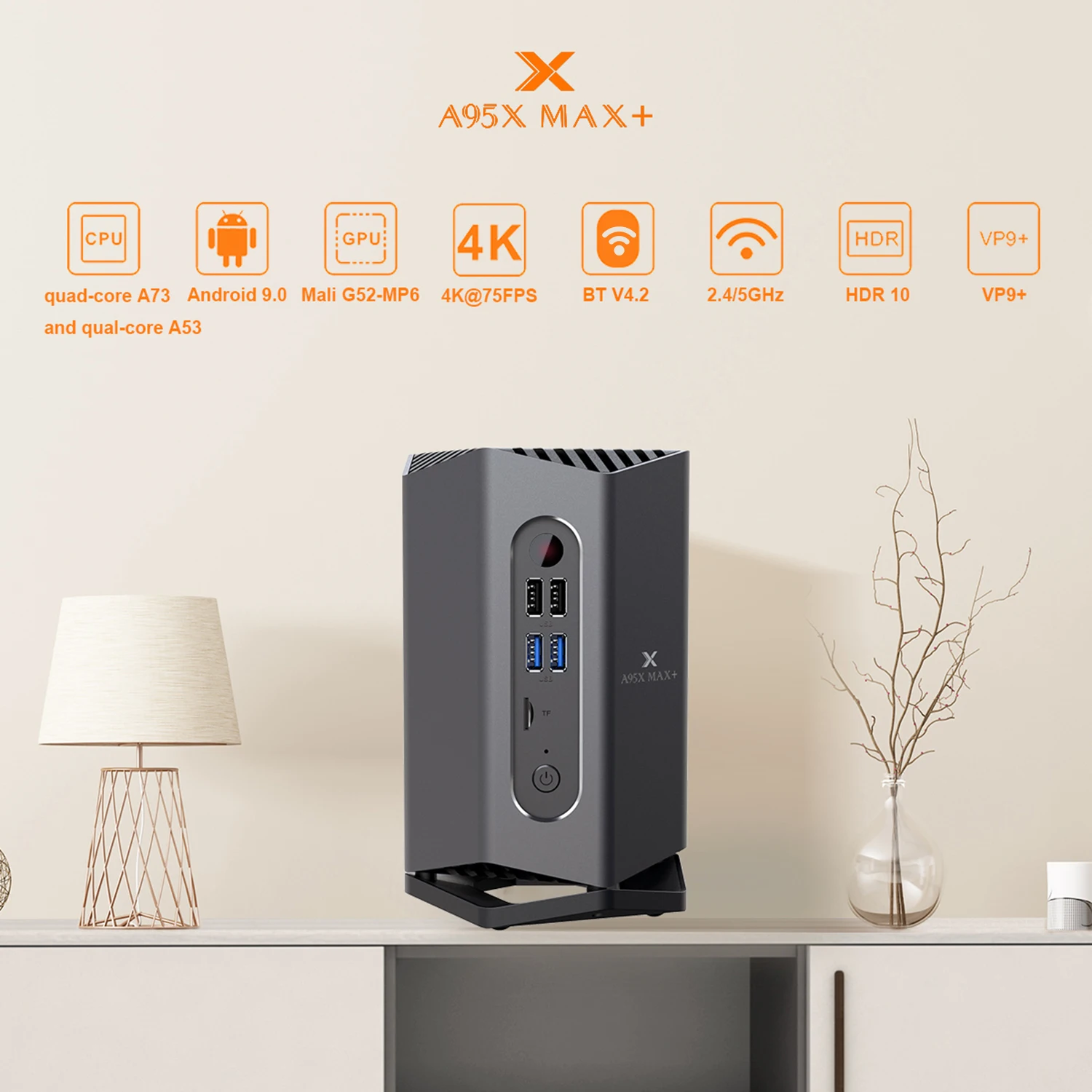 Игровой ТВ приставка A95X MAX Plus Android 9 0 поддержка Amlogic S922X USB3.0 1080P H.265 4K|ТВ-приставки и