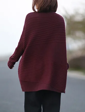 Женский свитер Осень-зима большой размер вязаные неровные топы новинка 2019