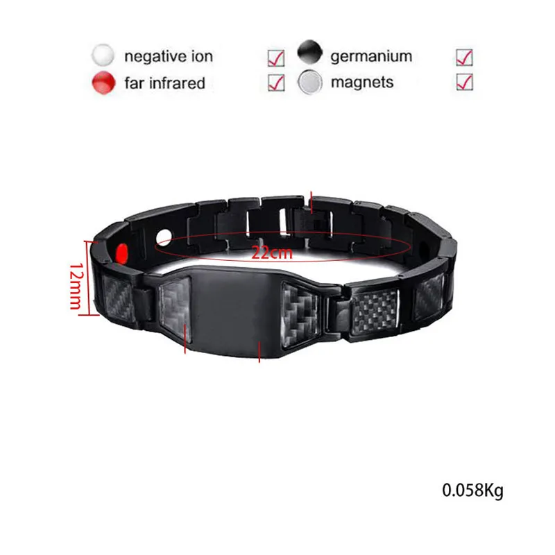 Браслеты NHGBFT мужские из углеродного волокна магнитные браслеты нержавеющей