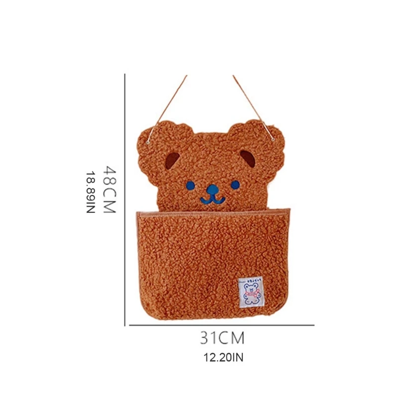 Сумка для хранения 72x C с мультяшным милым медведем, настенная подвесная сумка с карманами, органайзер из мягкого хлопка для мелочей, домашни... от AliExpress WW