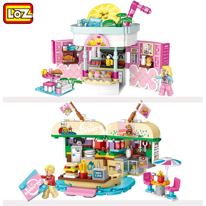 New LOZ Mini Blocks Amusement Park Drinks Shop Burger Model Kid Gift Plastic Building Toys Children | Игрушки и хобби