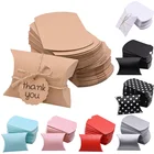 Коробка для конфет из крафтовой бумаги, в форме подушки, для свадьбы, детского праздника, дня рождения, подарочные пакеты для шоколада, 50 шт.