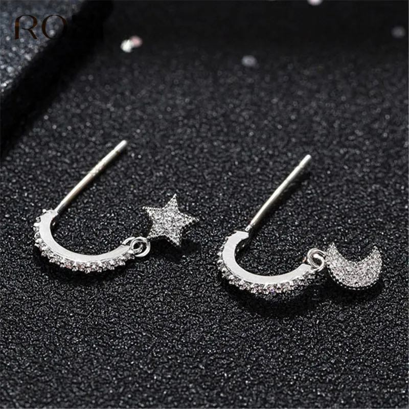 Женские асимметричные серьги ROXI гвоздики из стерлингового серебра 925 пробы с