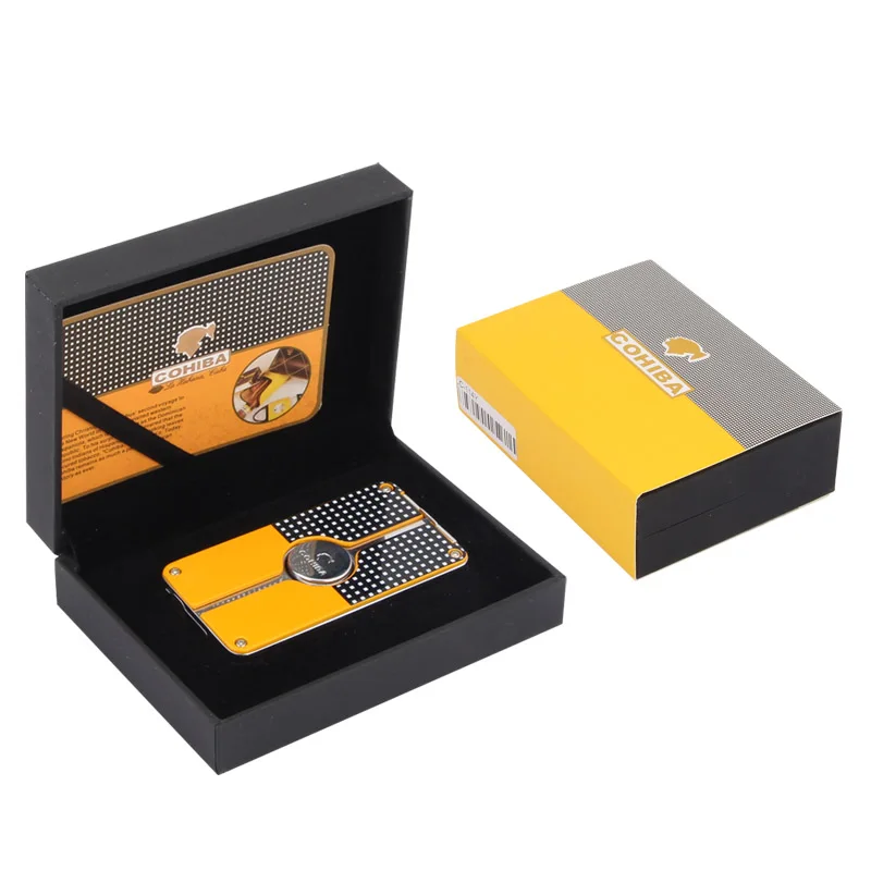 COHIBA карманная зажигалка для сигар металлические газовые зажигалки с бутаном 3