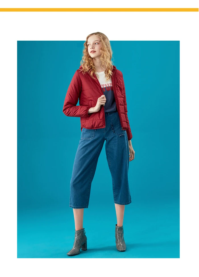 Giordano Женское пальто женское однотонное пальто с капюшоном Think Zipper Fly Abrigos Mujer Invierno Soild color Casaco Feminino 05379656