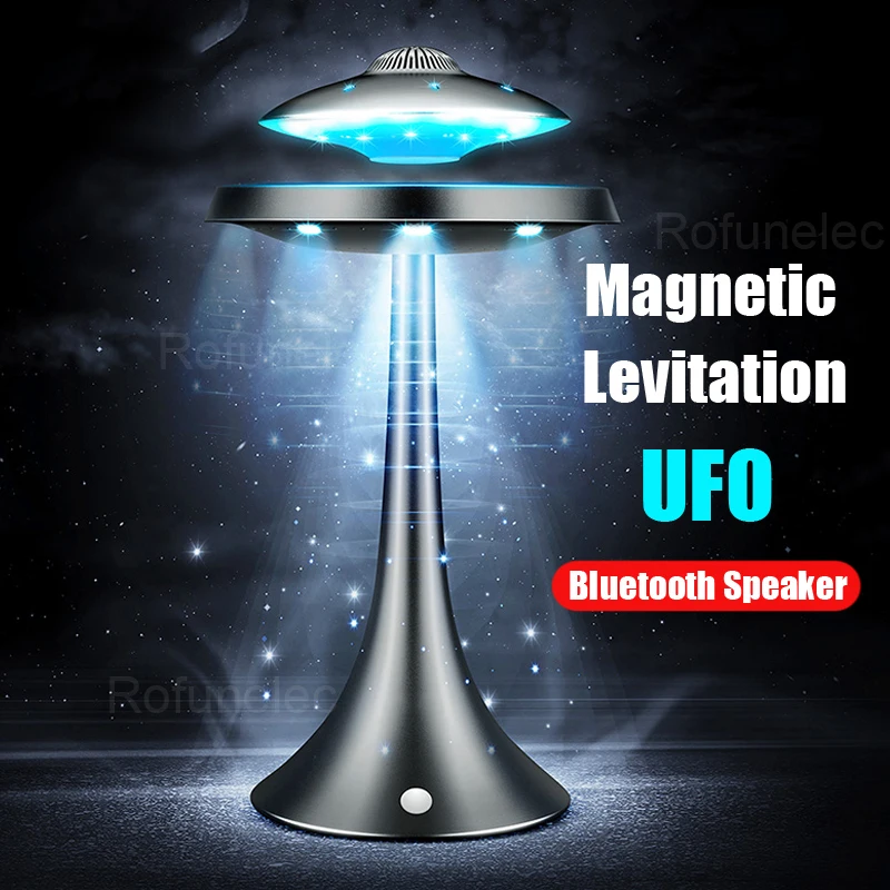 

Левитирующие колонки Bluetooth с магнитной левитацией UFO Sound Box Вращающаяся на 360 ° подвеска Цветная светодиодная настольная лампа Беспроводная ...