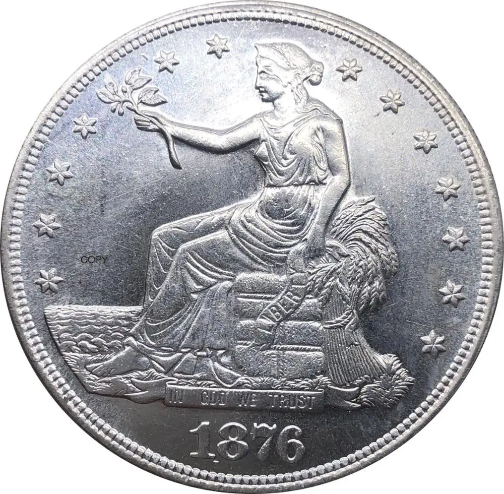 Соединенные Штаты Америки 1876 CC 1 торговой один доллар США мы верим в Бога с