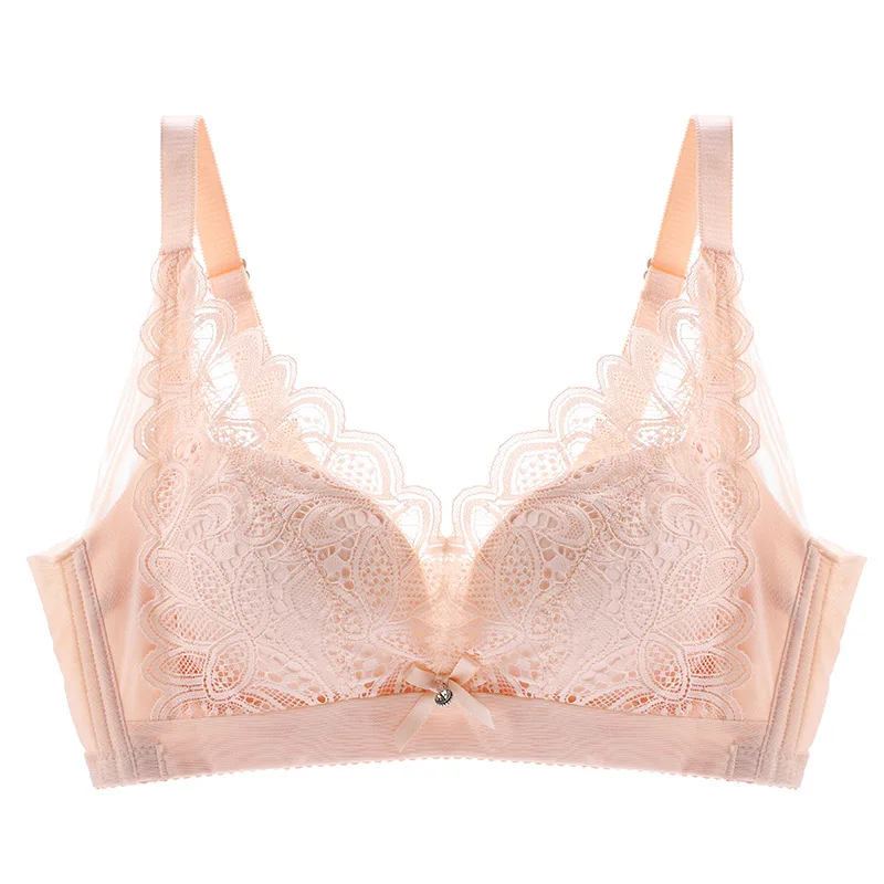 

New 3/4 Cup Lace Bras Women Brassiere Wire Free Bralette Breathable Comfortable Underwear Sexy Lingerie High Quality Push Up Bra