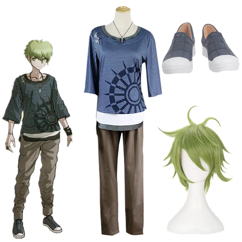 

Костюм для косплея из аниме «данганронпа V3» рантаро Амами, униформа для японских игр, костюм, одежда, футболка, штаны и парики