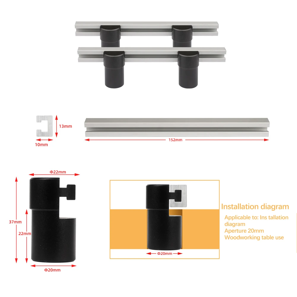 

2PCS Woodworking Table Workbench Baffle Block Positioning Plate Dogs Clamp Fixed Anti-slip DIY Clamping Tenon Fitting Tools