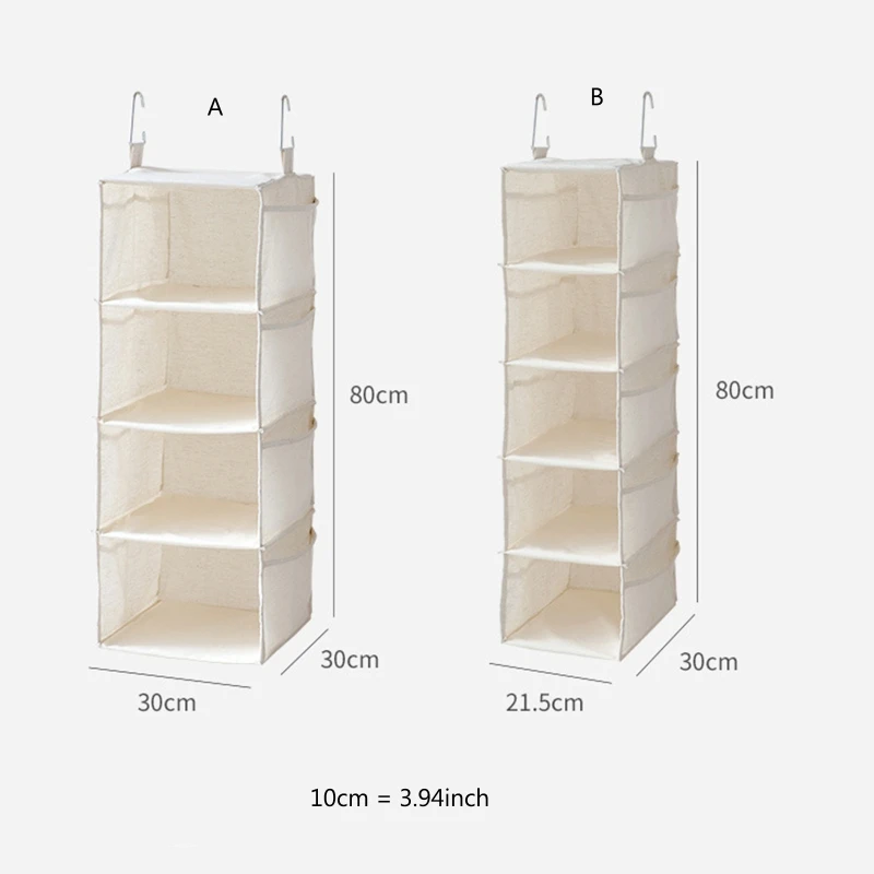 

4/5 Layers Wardrobe Hanging Storage Bag Clothes Hangers Holder Portable Closet Organizer Shelf for Bra Shoes