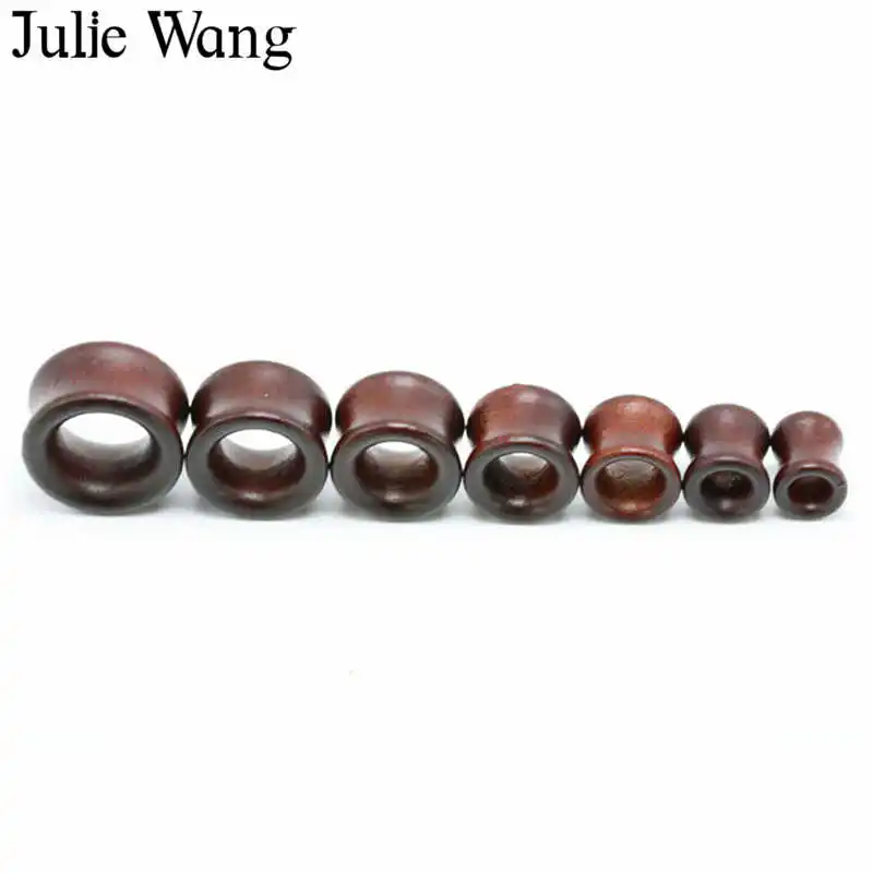 Julie Wang 8 20 мм черные коричневые деревянные заглушки для пирсинга Гибкий Туннель