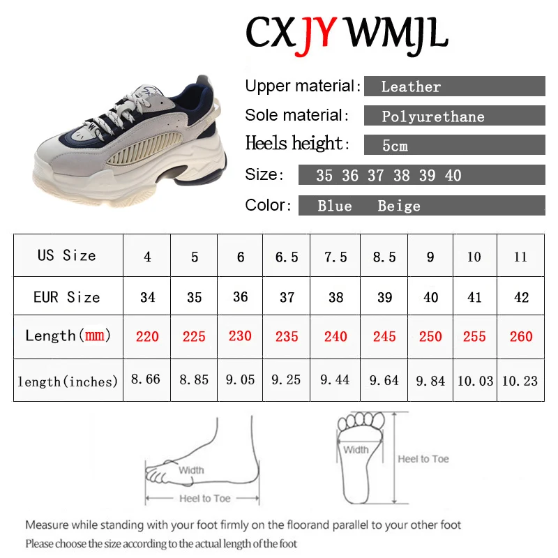 

Women's Spring Platform Sneakers Genuine Leather Round Head Fashion Sports Shoes Ladies Thick Bottom Street Shot Casual Shoes