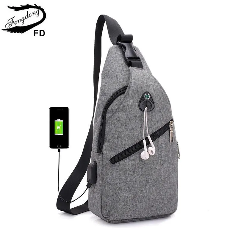 FengDong Мужская нагрудная сумка маленькие сумки через плечо для женщин на одно мини