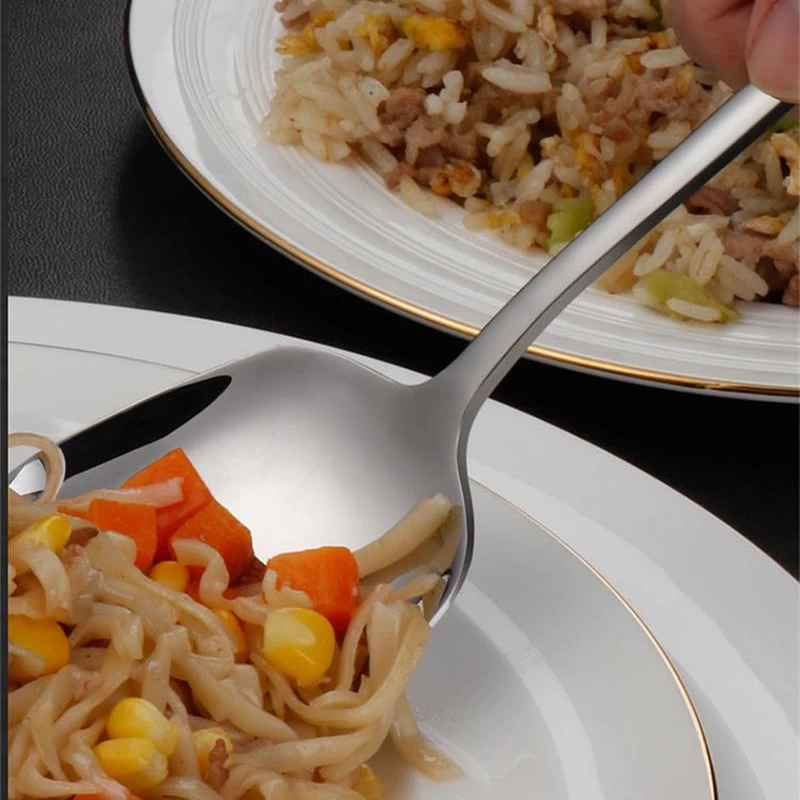 Ложка для салата из нержавеющей стали 2 шт.|dinnerware set|stainless steel foodstainless buffet |