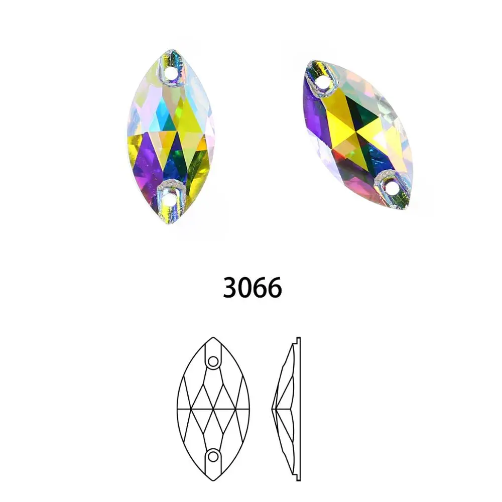 

Free Shipping Navette Sewing Crystal AB Flatback Rhinestones Sew On Crystals Stones Horse Eye K5 Glass For DIY Clothes Crafts