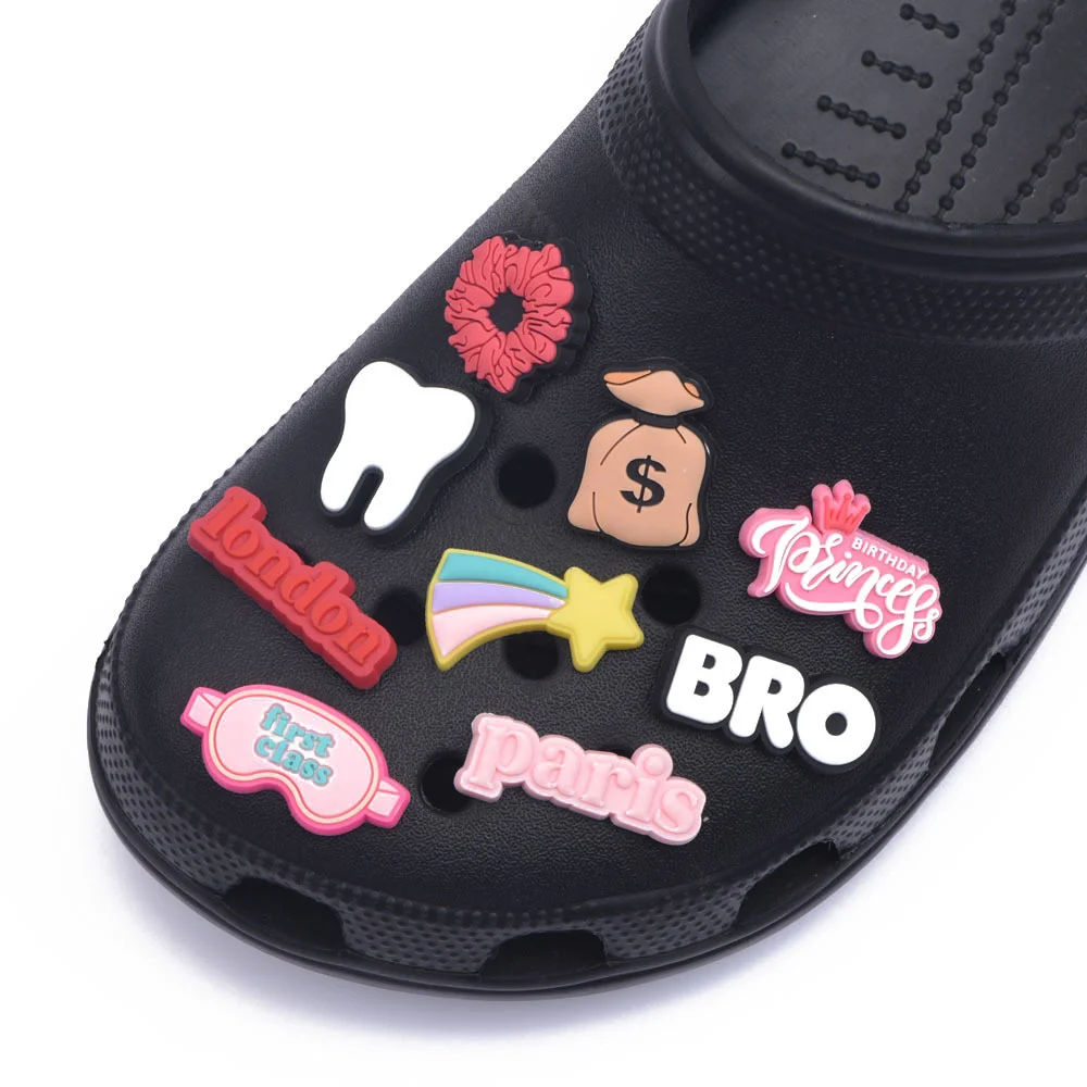 Shoe Decoration Croc Charms PVC Sweet  Food  Dollars Sunglasses Diamonds Shoe Decorations Accessories for Kids Adults Gifts