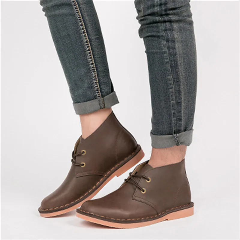 Мужские черные ботильоны из натуральной кожи ручной работы мягкие удобные