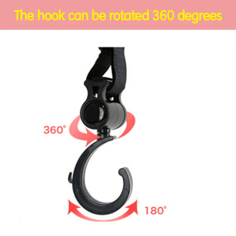 

2pcs/ Baby Hanger Baby Bag Stroller Hooks Pram Rotate 360 Degree Baby Car Seat Accessories Stroller Organizer