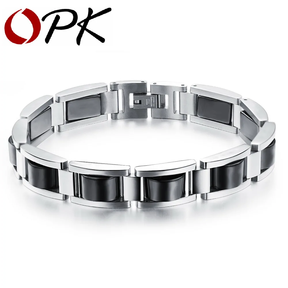 

OPK Man Health-Care Hematite Bracelets Fashion Trendy Black Stainless Steel Men Jewelry Wholesale Price GS751
