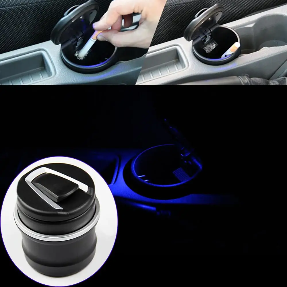 Бездымная пепельница для автомобиля светодиодный светильник держатель стакана