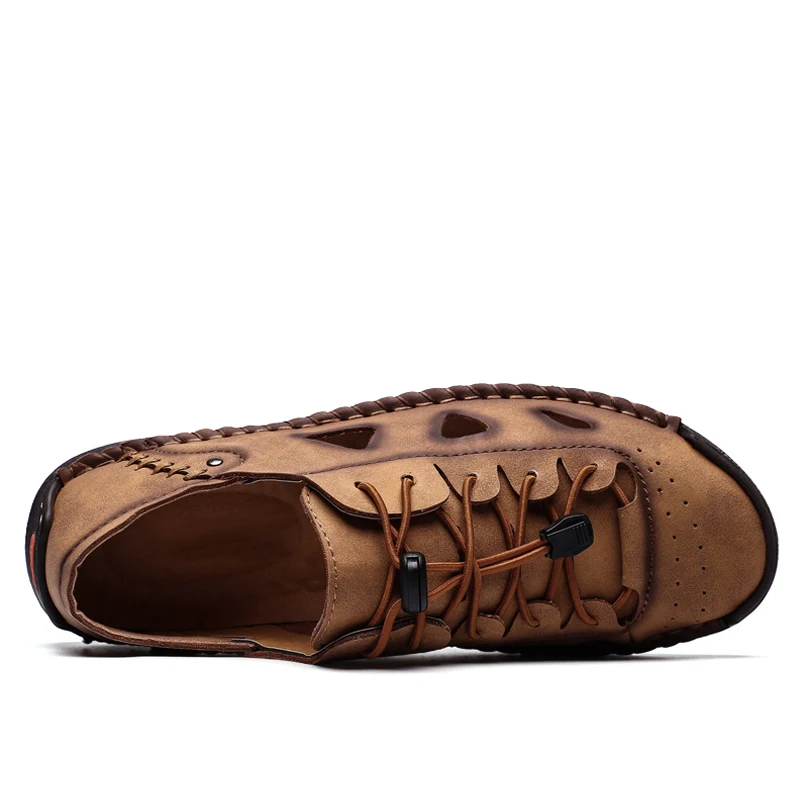 Мужские кожаные мокасины ручной работы JUNJARM повседневные дышащие лоферы большой