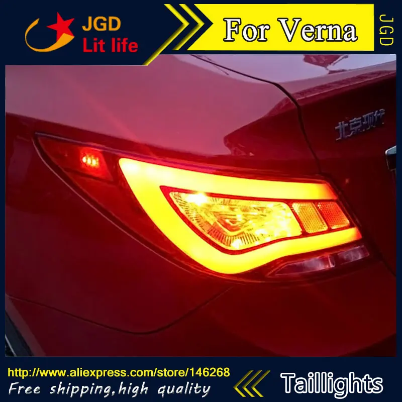 Автомобильный Стайлинг задние фонари для Hyundai Solaris Accent Verna светодиодные drl сигнал