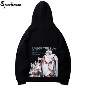 Толстовка с капюшоном в стиле хип-хоп, уличная Толстовка с принтом мастер-кошки для мужчин, свободный осенний свитер с капюшоном в стиле Харадзюку, 2019