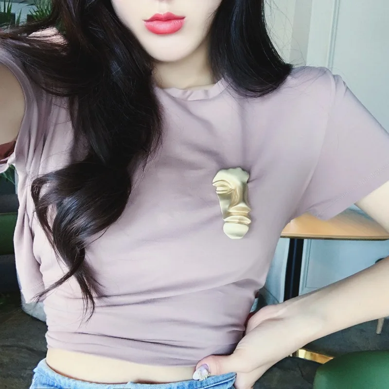 Женская/Мужская брошь Blucome вечерние броши в форме полулица западном стиле