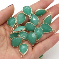 natural stone faceted malaysian jad pendants water drop shape charms for jewelry making diy earring necklace accessories 14x23mm