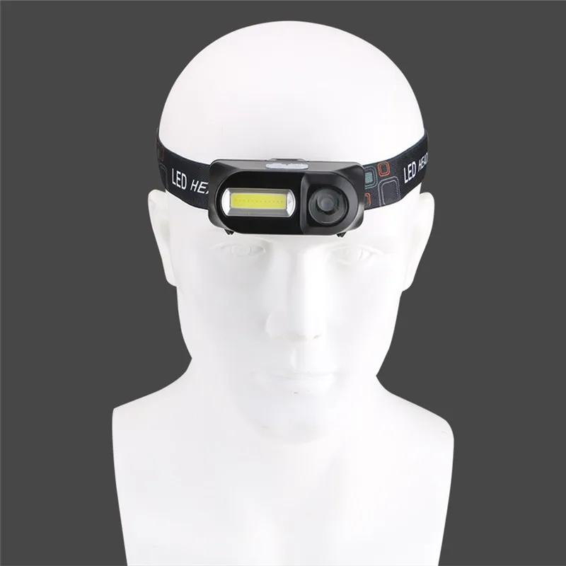 Портативный налобный фонарь T6 + COB светодиодный с USB зарядкой 1*18650 аккумулятор для