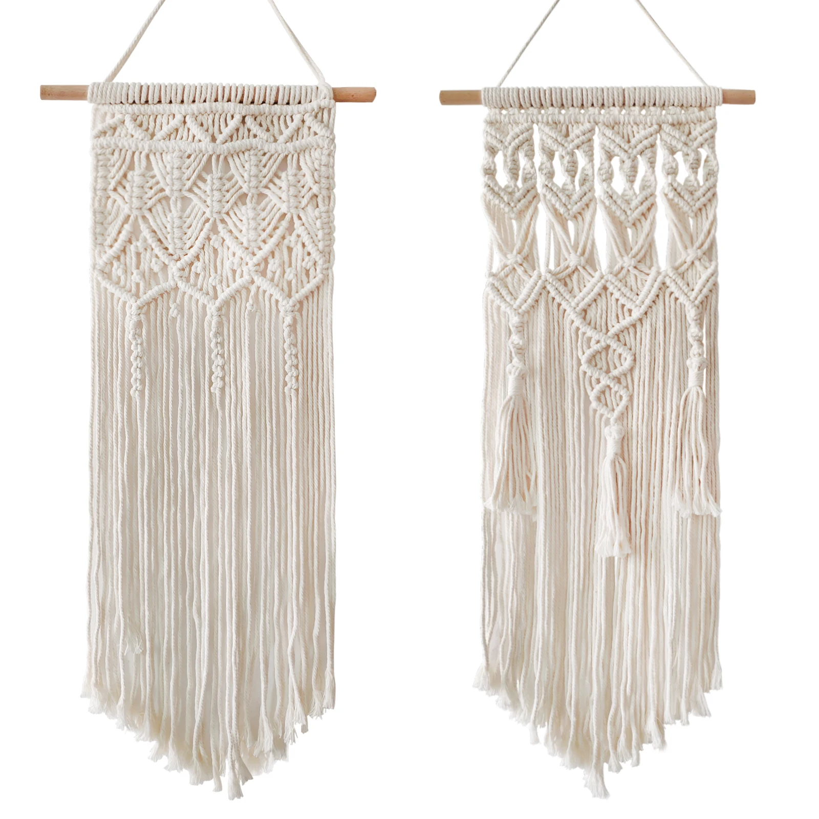 

Macrame Wall Hanging Decor Woven Wall Macrame Tapestry Boho Chic Home Art for Apartment Dorm Room Bedroom Party Wedding