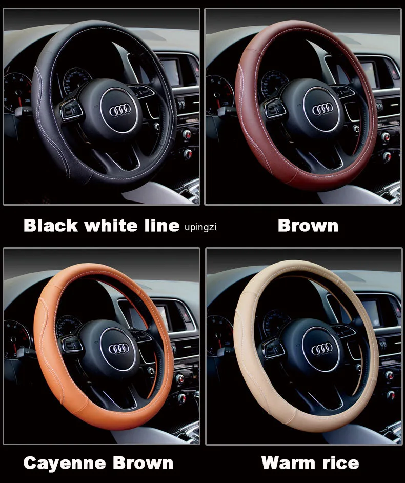 

Universal Car Steering Wheel Cover Skidproof Car-styling Car Accessories Auto Steering- Wheel Cover Anti-Slip Leather