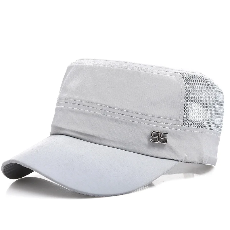 

Flat hat man summer outdoor sun tan mesh breathable sun hat quick dry cap baseball cap