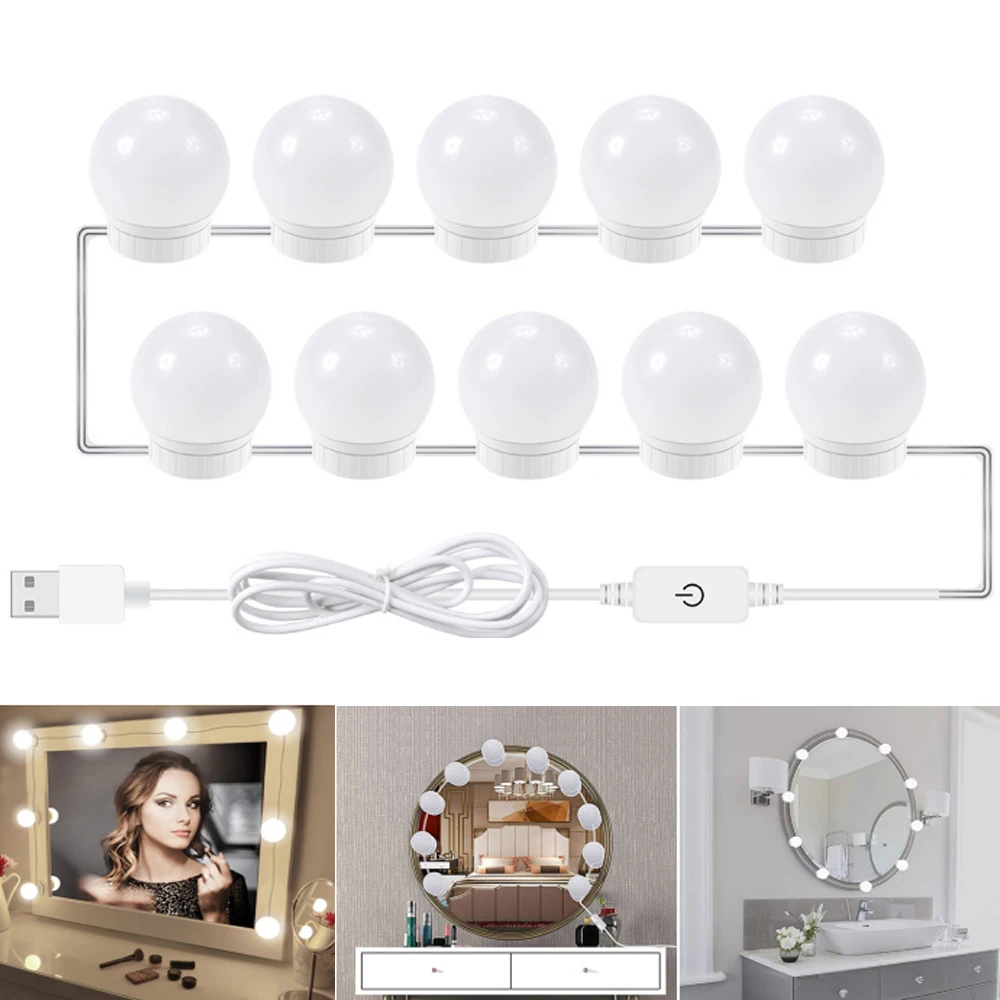 

Лампа для зеркала для макияжа, светодиодная, 5 В, 2/6/10/14 шт.