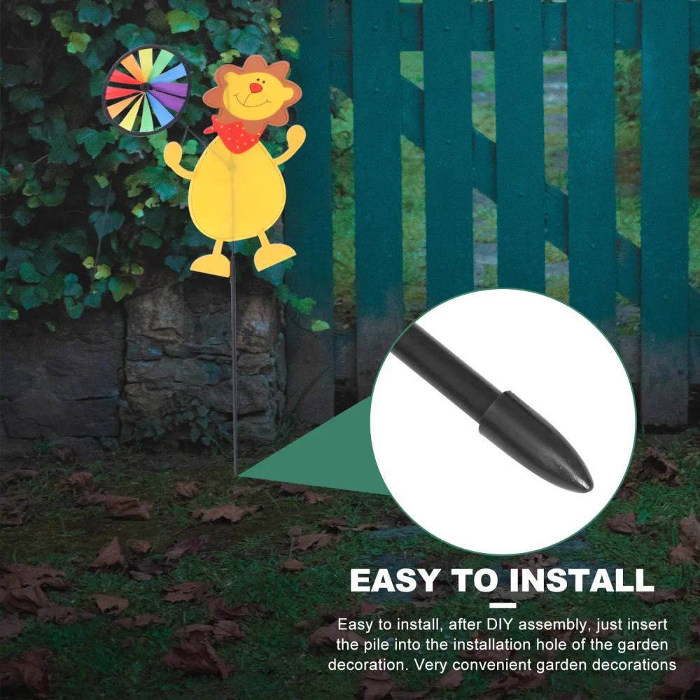 

3Pcs Cartoon Windmill Toys Animal Windmill Wind (Random Type)